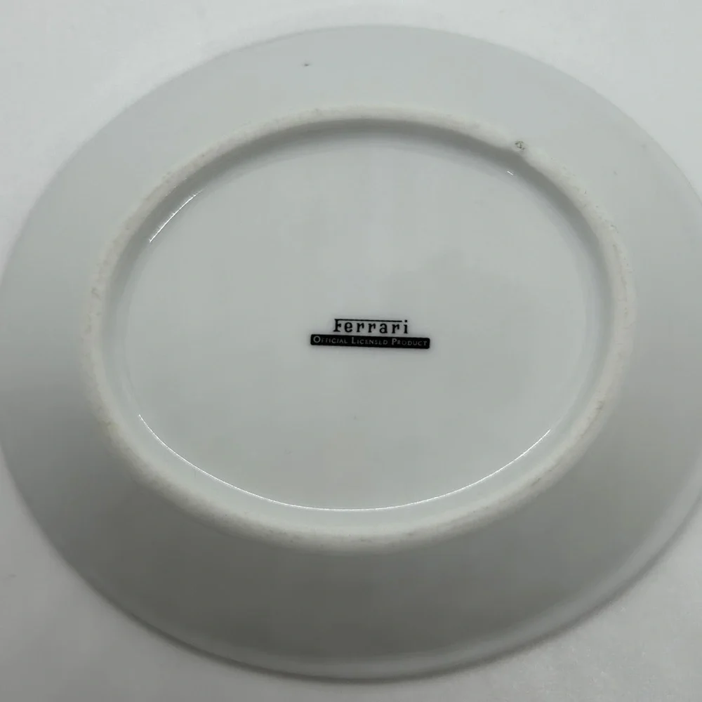 Ferrari Red and White expresso round ceramic saucer to hold an espresso cup